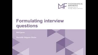 4A Formulating interview questions