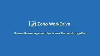 Videos zu Zoho WorkDrive
