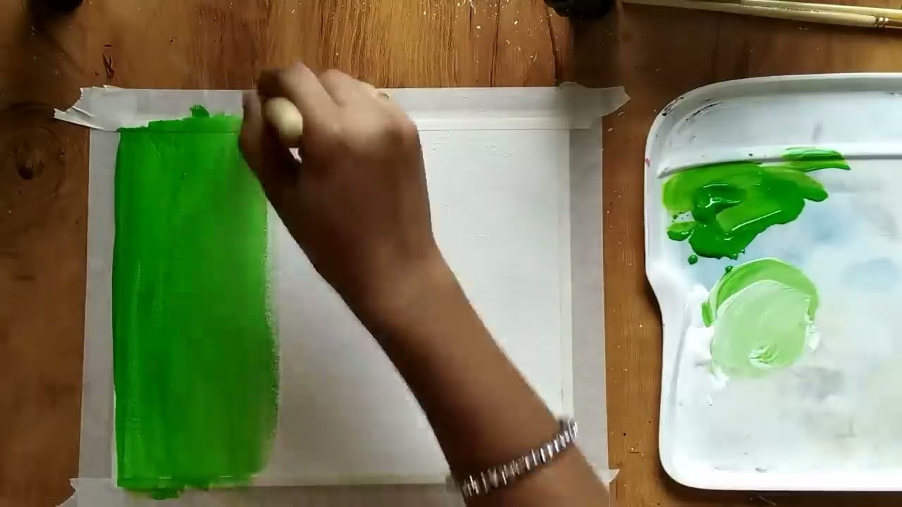 scenary painting using acrylic colors step by step tutorials by priya