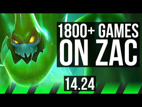 ZAC vs KINDRED (JGL) | 1800+ games, Rank 8 Zac, Legendary | KR Challenger | 14.24
