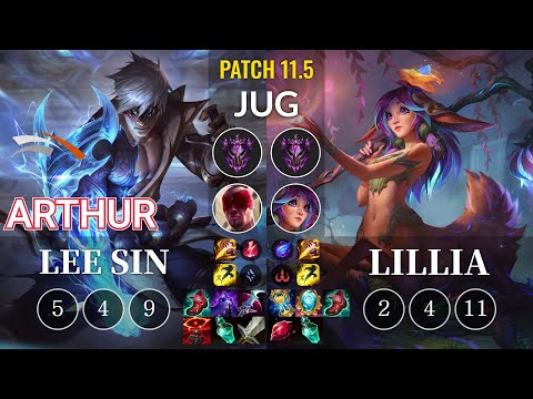 HLE Arthur Lee Sin vs Lillia Jungle - KR Patch 11.5