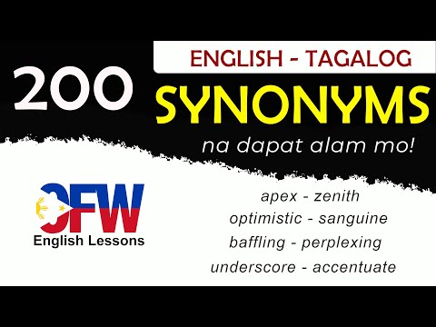 200 ENGLISH-TAGALOG SYNONYMS NA DAPAT ALAM MO! | OFW English Lessons 🇵🇭