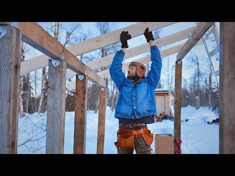Framing a Roof Alone in Freezing Alaskan Winds │ Off-Grid Build
