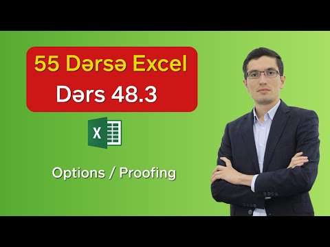 Excel dərs 48.3 - Options / Proofing