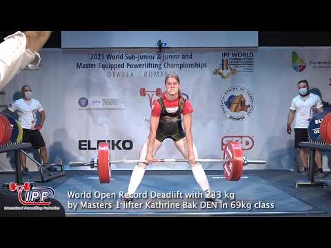 World Open Record Deadlift with 233 kg by Masters 1 lifter Kathrine Bak DEN in 69kg class