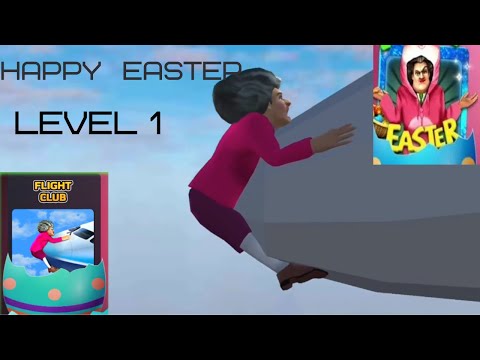 Scary Teacher 3D - New Update  Happy Easter - Flight Club Level Miss t prank