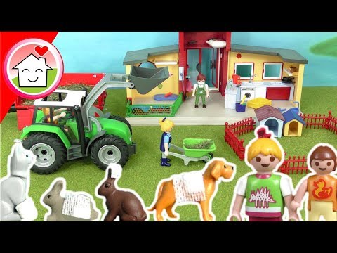 Playmobil Tierklinik Traktor Tiere - Familie Hauser Spielzeug Video für Kinder