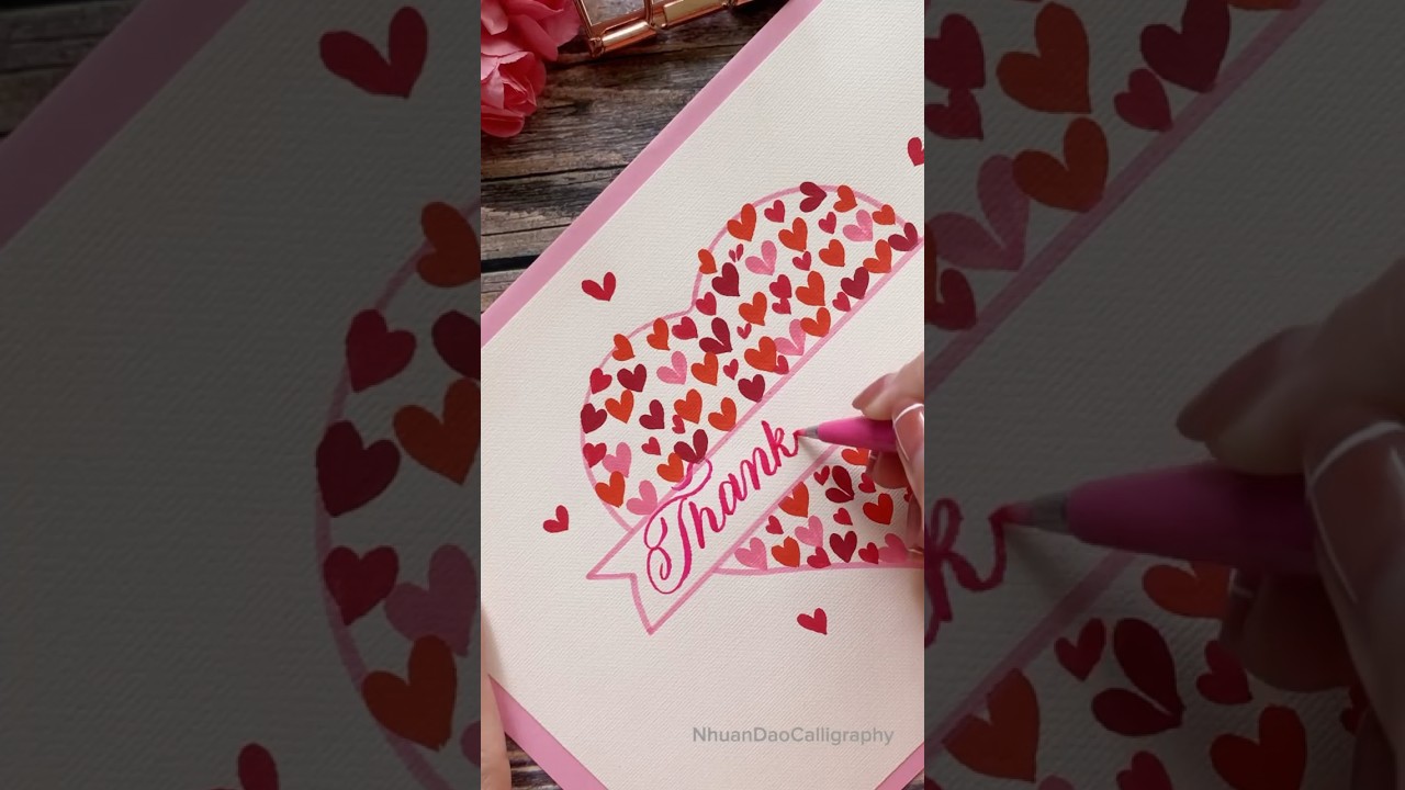 DIY Thank you Card #shorts #nhuandaocalligraphy #handlettering #lettering #calligraphy