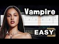 Olivia Rodrigo - Vampire - EASY Guitar tutorial (TAB AND CHORDS)