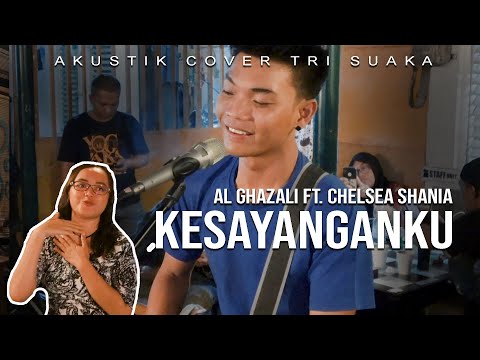 KESAYANGANKU - AL GHAZALI FT. CHELSEA SHANIA (LIRIK) LIVE AKUSTIK COVER BY TRI SUAKA - PENDOPO LAWAS