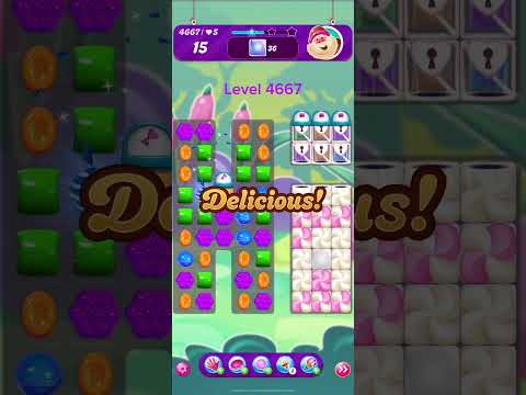Candy Crush Saga level 4667 - Hard Level 1 with FREE Booster | High Speed