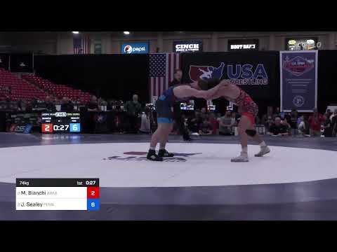 74 Kg Cons Semis - Matthew Bianchi, Arkansas Regional Training Center Vs Joseph Sealey, Pennsylvan