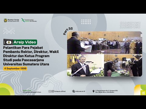 Pelantikan Para Pejabat Pembantu Rektor, Direktur, Wakil Direktur dan Ketua Program Studi pada Pascasarjana Universitas Sumatera Utara, 4 September 1999