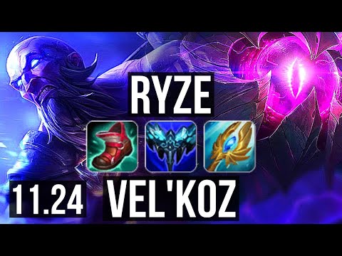RYZE vs VEL'KOZ (MID) | 7/1/5, 1.1M mastery, Dominating | KR Diamond | 11.24