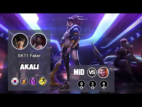 SKT1 FAKER Akali MID VS Jayce | LOL | S9 KR Challenger - Full Gameplay