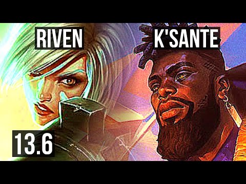 RIVEN vs K'SANTE (TOP) | Rank 1 Riven, 2.6M mastery, 1300+ games, 7/1/2 | KR Challenger | 13.6