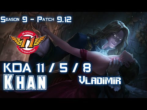 SKT T1 Khan VLADIMIR vs GANGPLANK Top - Patch 9.12 KR Ranked