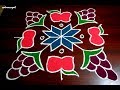 Grape Apple Pulli Kolam Rangoli Design With 9x3x1 Dots