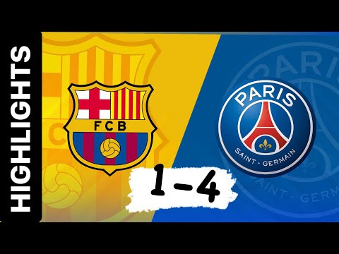 BARCELONA vs PSG Highlights (1-4) & All Goals 2024 UEFA CL