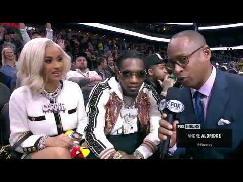 Cardi B and Offset courtside in Atlanta, for the Hawks game