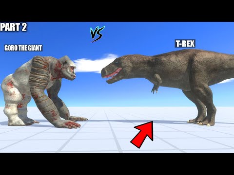 T-REX vs ALL UNITS vs GORO THE GIANT (Part 2) EVERY UNIT Dinosaur game, Godzilla, King Kong, Ghidora