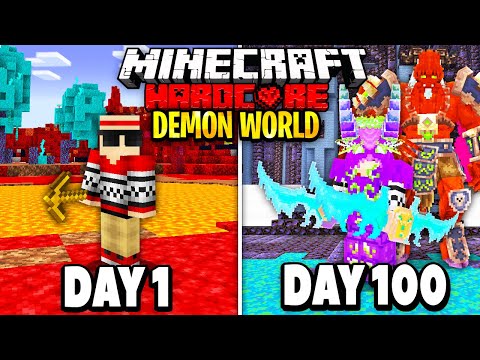 I Survived 100 Days in a DEMON Only World on Hardcore Minecraft.. Here's What Happened..