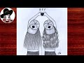 BFF DRAWING How To Draw Best Friends ️ Easy BFF Drawing