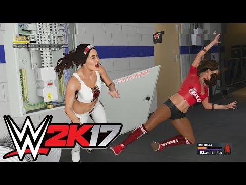 WWE 2K17 Nikki Bella Vs Brie Bella (Falls Count Anywere)