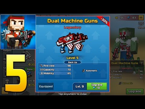 Pixel Gun 3D - Gameplay Walkthrough Part 5 - Dual Machine Guns,Level 9