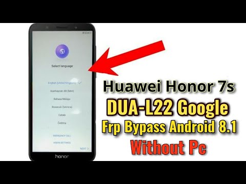 Huawei Honor 7S (DUA-L22) Google Account Frp Bypass Android 8.1 Without Pc
