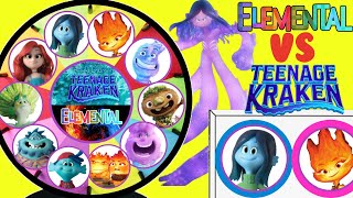 Disney's Elemental VS Ruby Gillman Teenage Kraken SPINNING WHEEL GAME!