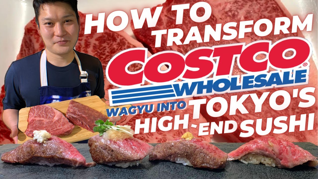 【JAPANESE A4 WAGYU BEEF SUSHI】Making High-end Sushi using COSCTO's Wagyu 寿司職人が大人気コストコの和牛ステーキ肉を握る！
