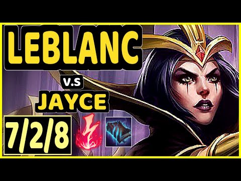 SKT T1 FAKER (LEBLANC) vs JAYCE - 7/2/8 KDA MID GAMEPLAY - KR Ranked GRANDMASTER