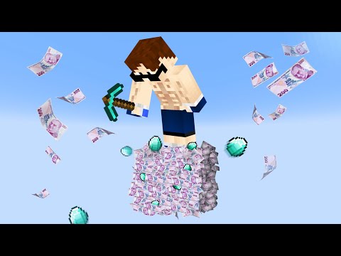 minecraft AMA tek blok milyoner!