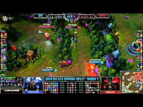 SK Nrated Galio VS SHC Migxa Nami Highlights   2014 EU LCS Spring W1D3