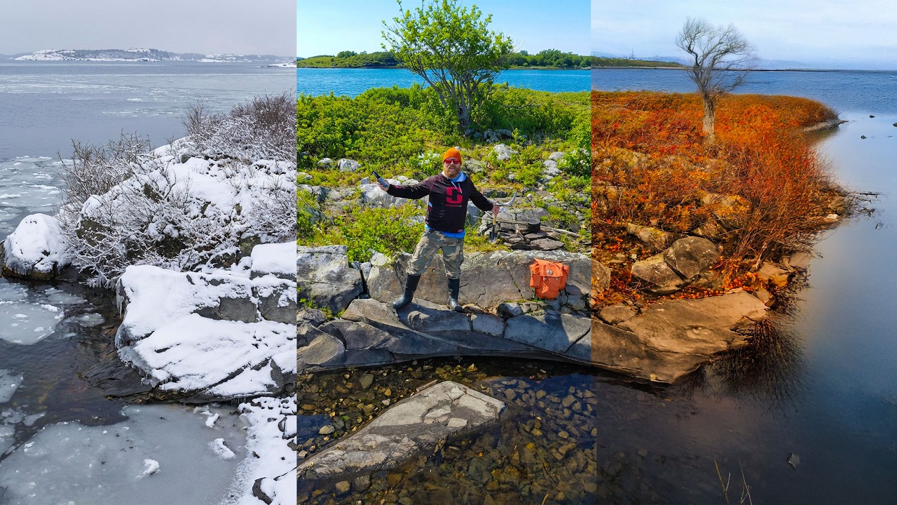 Four Season Tiny Island Survival Challenge