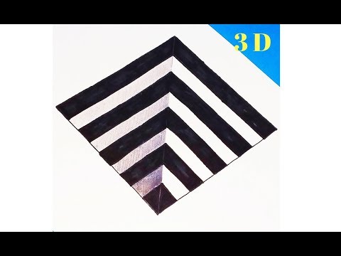 3D HOLE DRAWING|| EASY 3D ART || ILLUSION DRAWING||| HOW TO DRAW 3D SQUARE STEP BY STEP