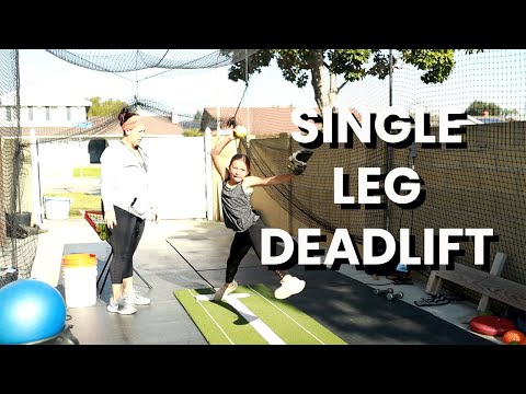 SOFTBALL PITCHING DRILL FOR BALANCE (SINGLE LEG DEADLIFT)