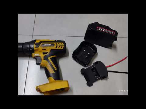 Liguei uma bateria 18v na parafusadeira Vonder 12v funciona na boa