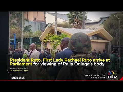 President Ruto, First Lady Rachael Ruto arrive at Parliament for viewing of Raila Odinga’s body
