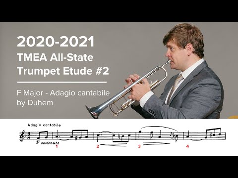 2020-2021 TMEA All State Trumpet Etude #2 - F Major Adagio cantabile by Duhem