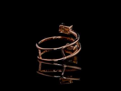 NLR1486 Designer 18kt Gold Wrap Ring with Baguette and Round Diamonds