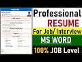 Professional Resume For Fresher Resume Kaise Banaye Resume Format