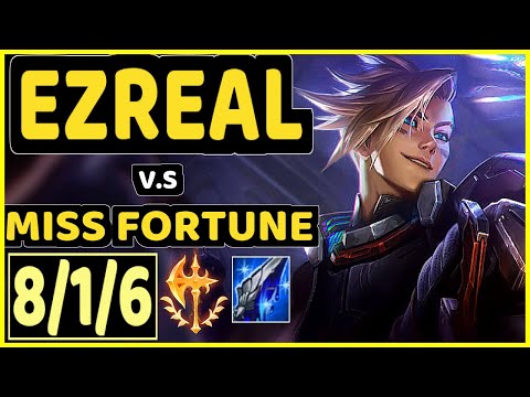 BMAV (EZREAL) vs MISS FORTUNE - 8/1/6 KDA BOTTOM ADC GAMEPLAY - KR Ranked GRANDMASTER