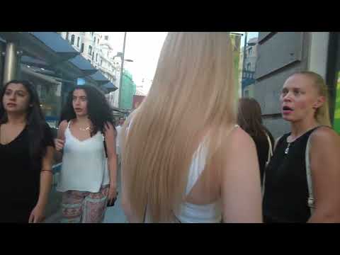 MADRID GRAN VIA Evening walk{4k}Spain