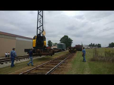 Brownhoist steam crane lifting EMD E8 truck