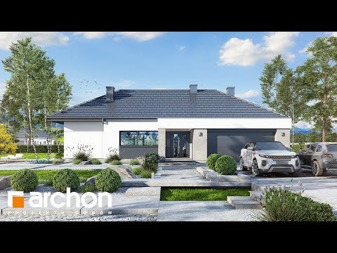 Projekt nowoczesnej parterówki Dom w nawłociach 3 (G2) - obrót 360