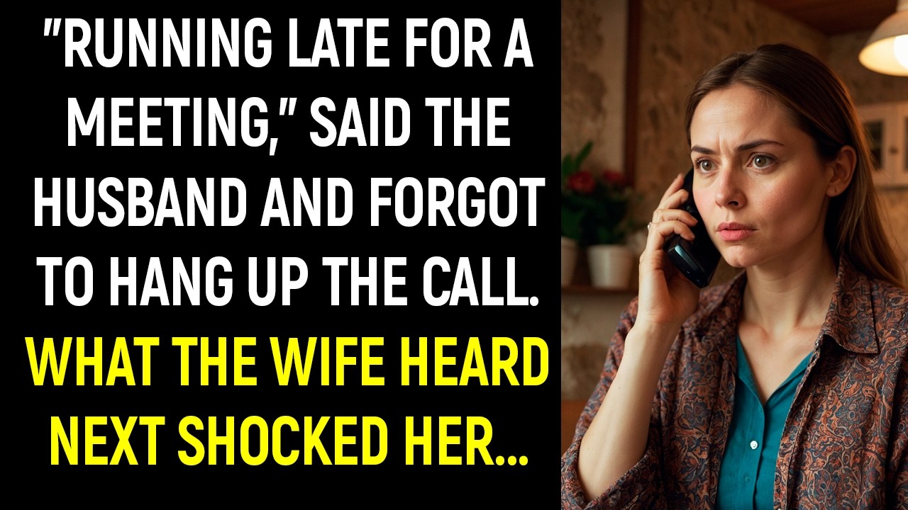 "Running late for a meeting," said the husband and forgot to hang up the call. What the wife heard..