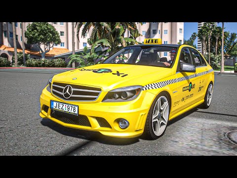 Mercedes Benz Meter Taxi - GTA 5 Maxed Out With Real Life Traffic And Photorealistic Graphics Mod