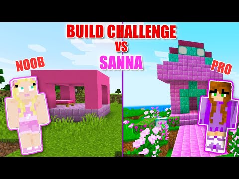 iamSanna VS Cutie MINECRAFT CASTLE Build Challenge!